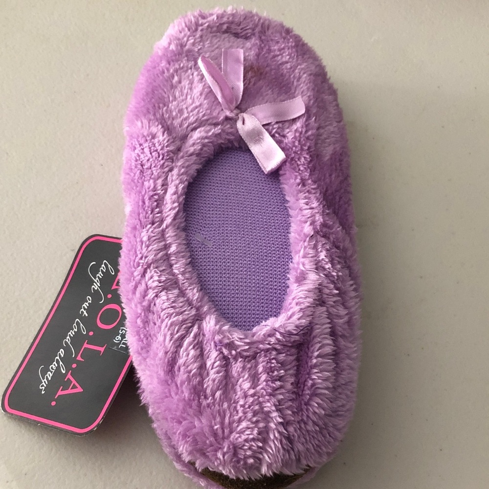 Lola Purple Fuzzy Slippers